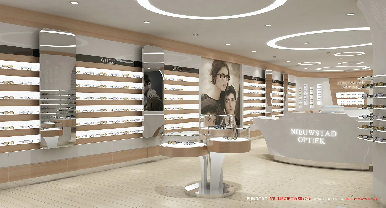 New Optical Store Concept Interior Display Furniture Retail Sunglasses Shop Display Cabinets for Sale
