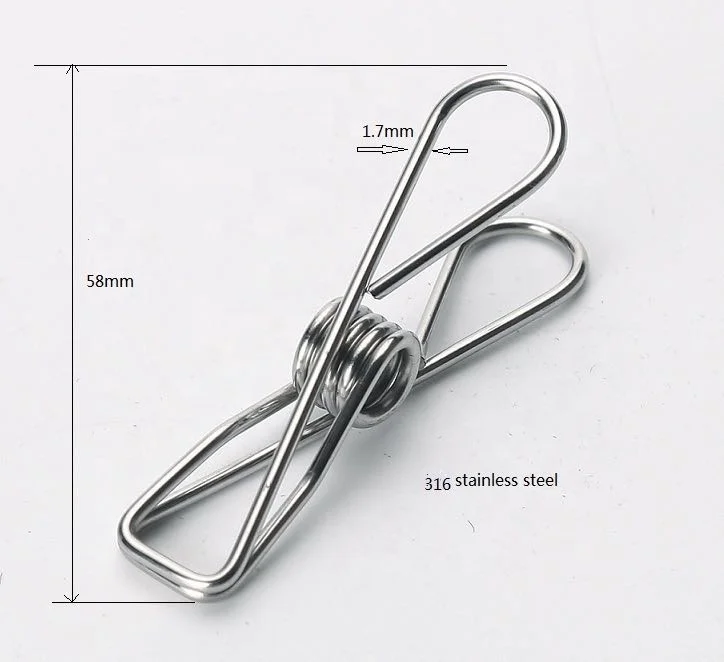 Ocean 316 Stainless Steel Cloth Peg and colorful stainless steel small clothes peg and fish clip