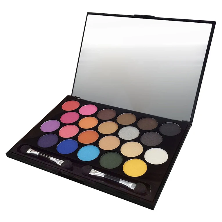 Private label China glitter high pigmented eye shadow palette with mirror