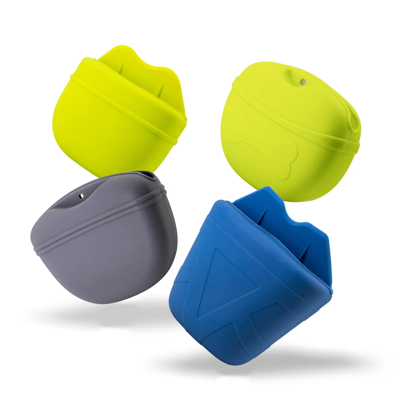 Customized silicone dog treat pouch with magnetic closure dog treat bag for training pocket size with strong clip