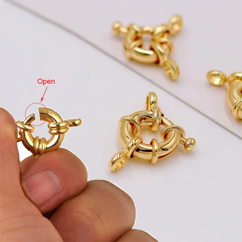 Manna 11/13/15MM Fashion Necklace Bracelet Jewelry Findings DIY Connection Buckle Copper Plated With 14K 18K Gold Sailor Clasp