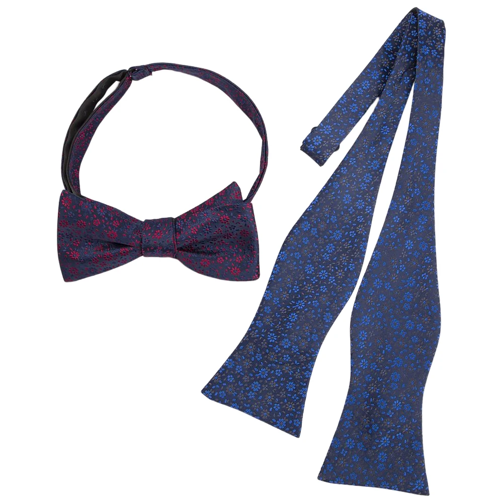 YiLi Customized Paisley Floral Handmade Tuxedo Suit Pure Silk Bowtie for Men