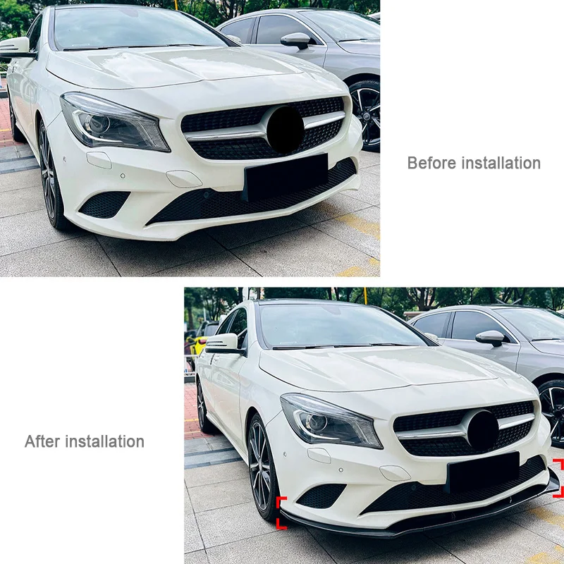 Auto universal Accessories ABS Plastic car Front Bumper Lip For Benz CLA C117 Pre production 2013 2014 2015
