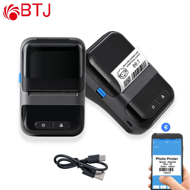 Top Selling 58mm 2 inch Handheld Mobile Thermal Blue tooth Receipt Barcode Label Printer USB Sticker Label Printer