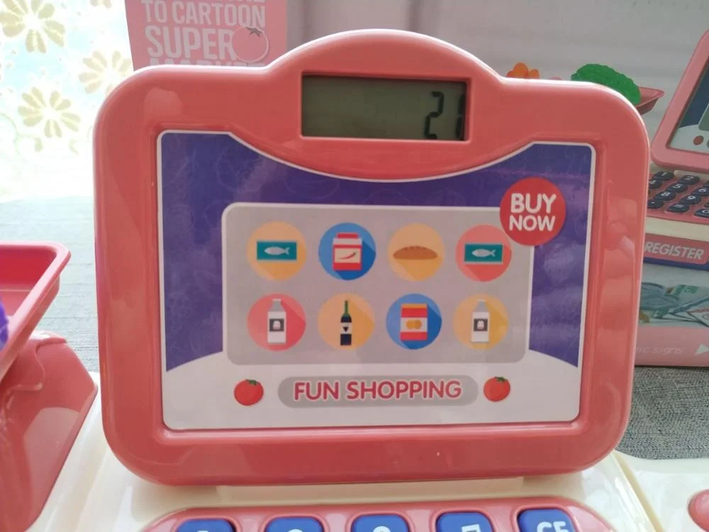 New product plastic educational pretend play supermarket cash register set toys for kids