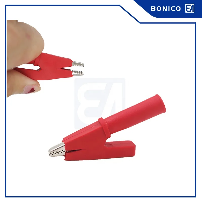 10A 56MM Five Color Plastic Insulated Brass-Coated Test Alligator Clamp