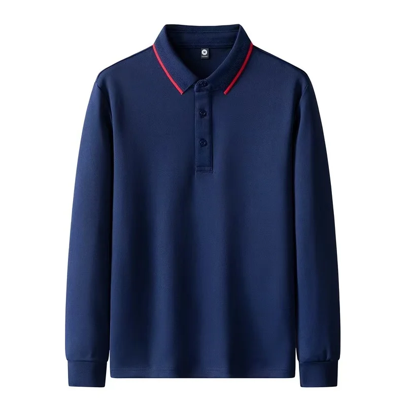 Luxury Breathable Custom Logo Golf Polo New Fashion Trend Long Sleeve Polo Shirts for Men 100 Cotton Without Embroidery Logo