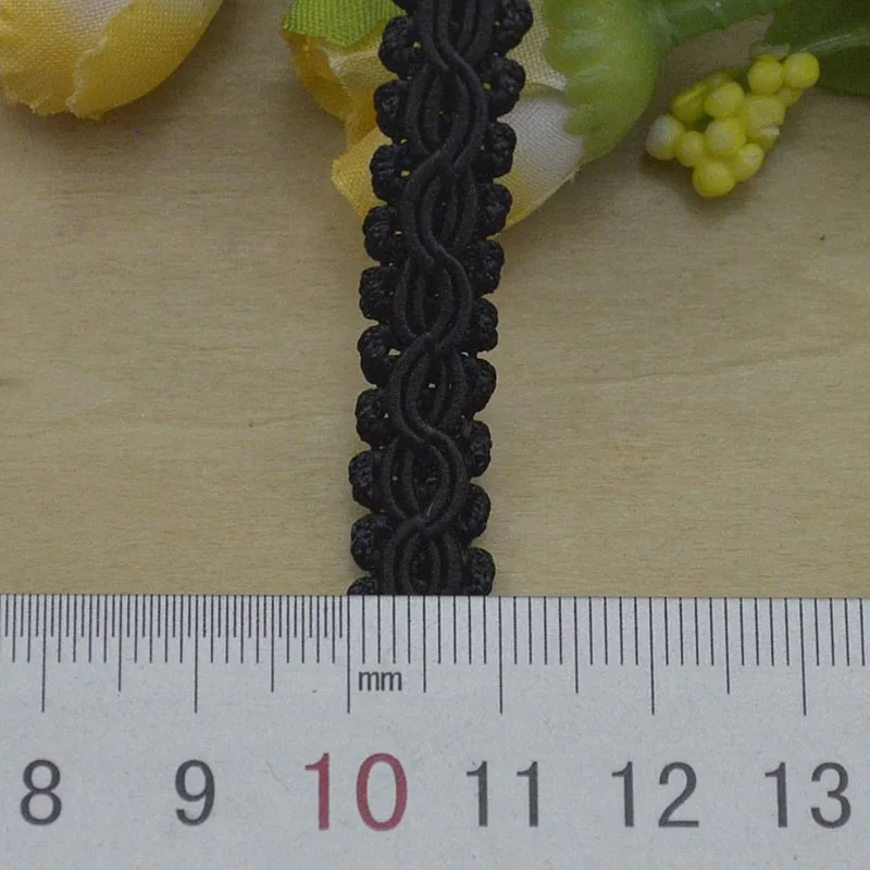 DIY Knitted Braid White Black Lace Ribbon Crocheted Sewing Decoration Double 8-type 1cm Wide Braided Polyester Lace Trim Gold