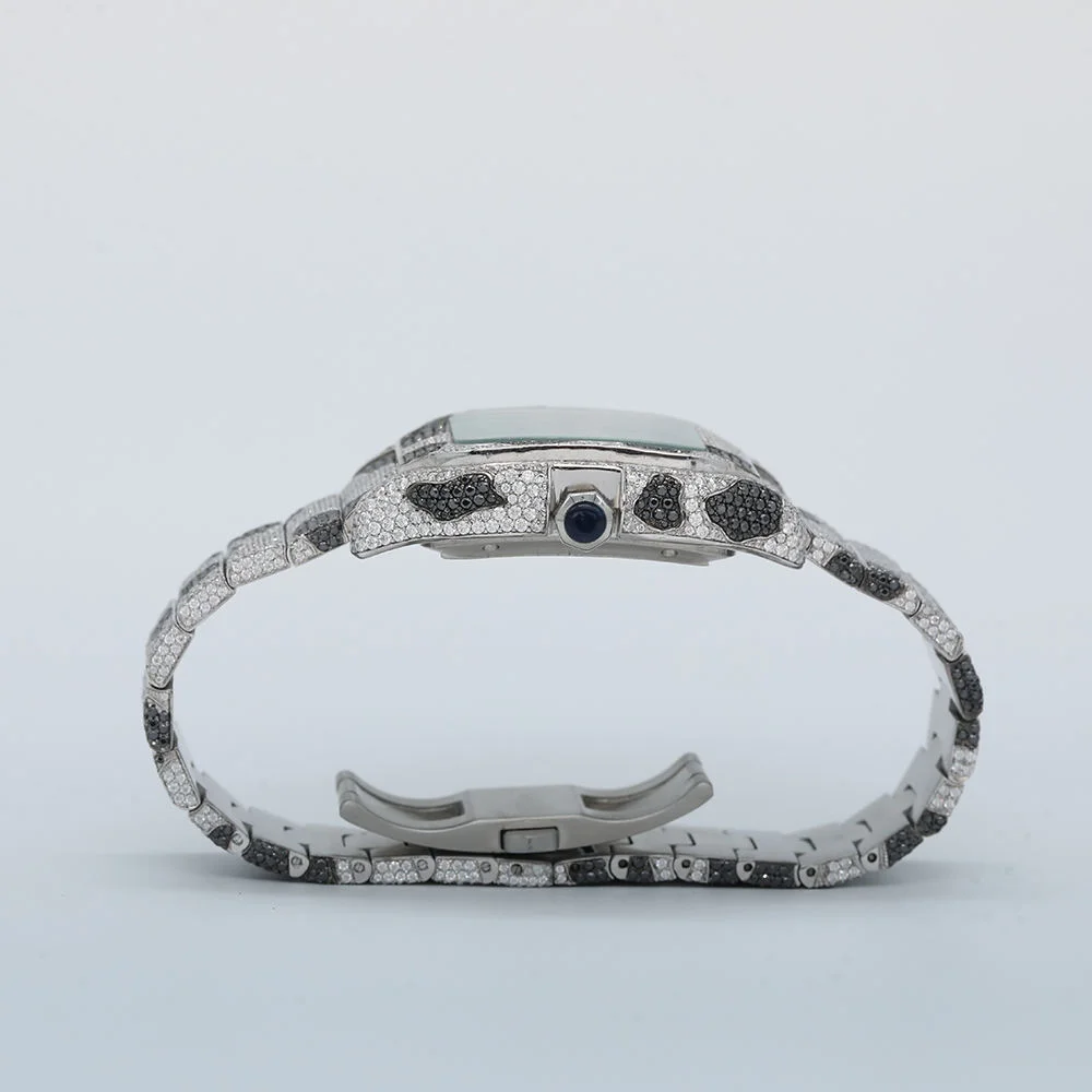 Tester Pass Big Face Mechanical Iced Out VVS Cartiers Watch with Luxury Design Full Diamonds Watch Moissanite Watches