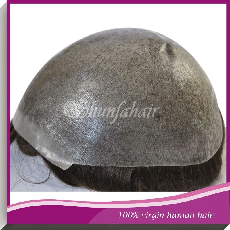 Best Human Grey Hair Injection Toupee/Hairpieces/hair system for men