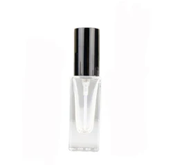 High Quality 10 ML Square transparent Glass Spray Perfume Bottle 1/3 OZ With Refill Pump