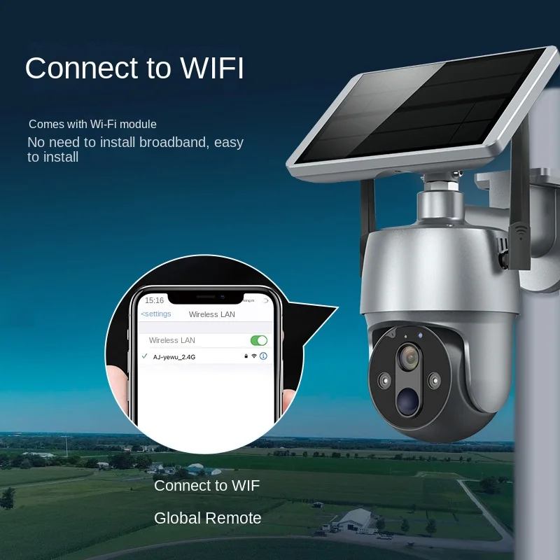 Outdoor solar surveillance camera low power consumption waterproof wireless WiFi camera HD full color monitoring ball machine