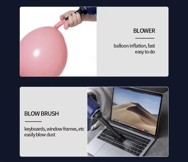 New arrival Multifunctional Portable 2-in-1 Wireless Car Vacuum Cleaner Blow & Suction Handheld Vacuum Cleaners for Home car use