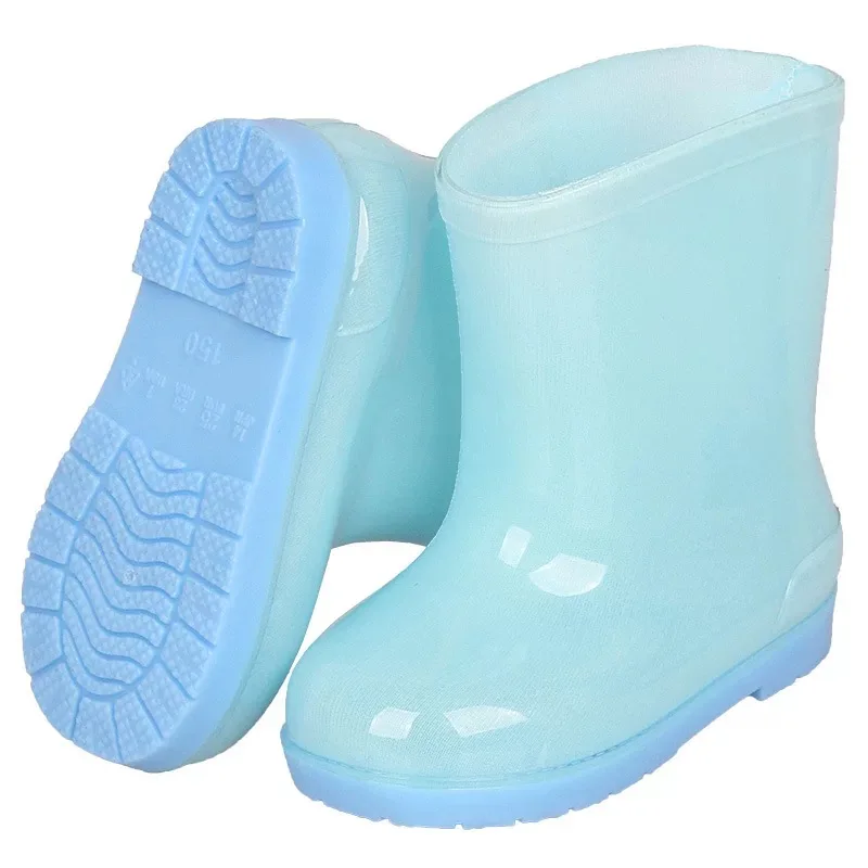 2021 new cartoon children rain shoes pure color child anti slip PVC rain boots manufacturers direct waterproof wear boys girls