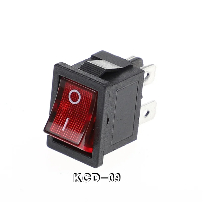 KCD1-104N ВКЛ-ВЫКЛ 4 штыря Кулисные переключатель 21*15 DPDT с подсветкой желобковый