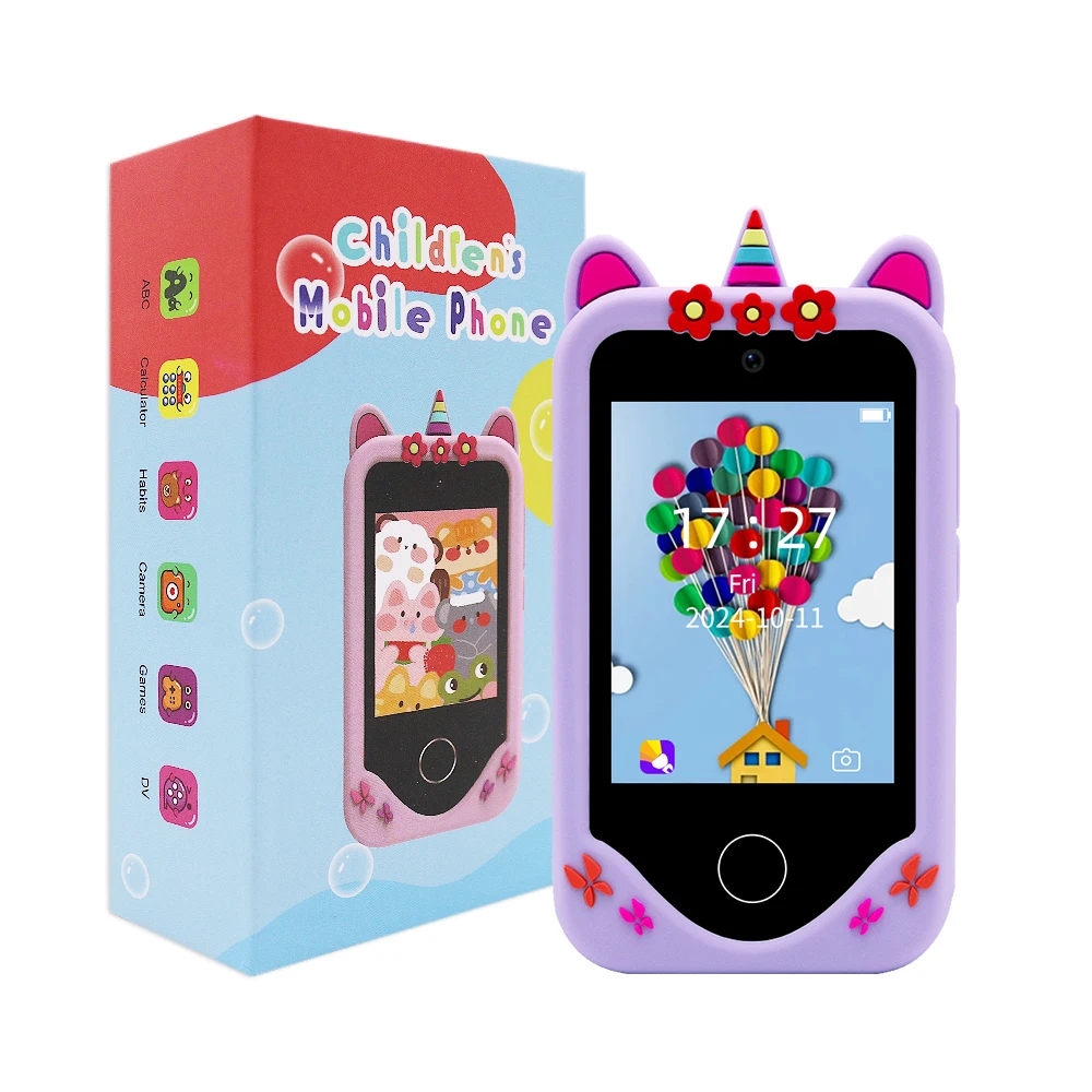 Kids Smart Phone Toy Gift Toddler Learning Play with Multiple Camera Game  Music Player 2.8-Inch Kids Phone