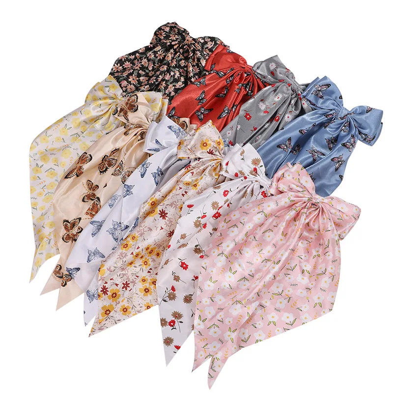Europe America Large Bows Ribbon Hairpin Broken Flower Long Ribbon Spring Hairpin