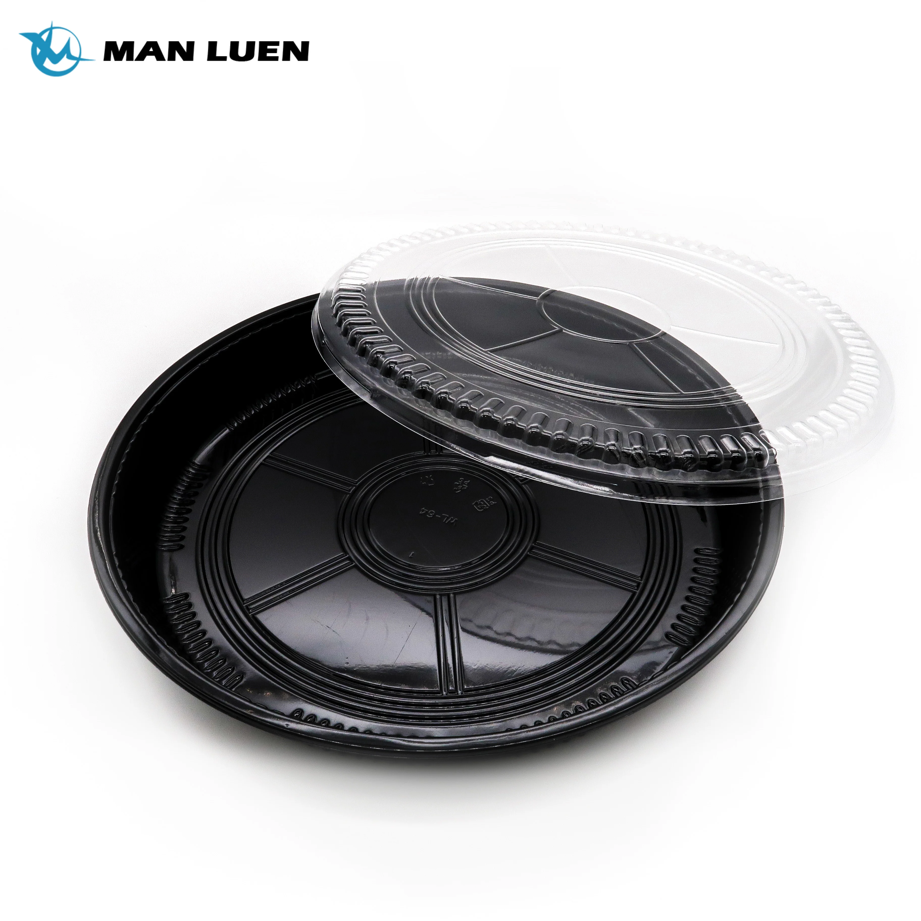 Plastic Japanese Style To Go Sushi Box Disposable Customizable Takeaway Round Sushi Tray