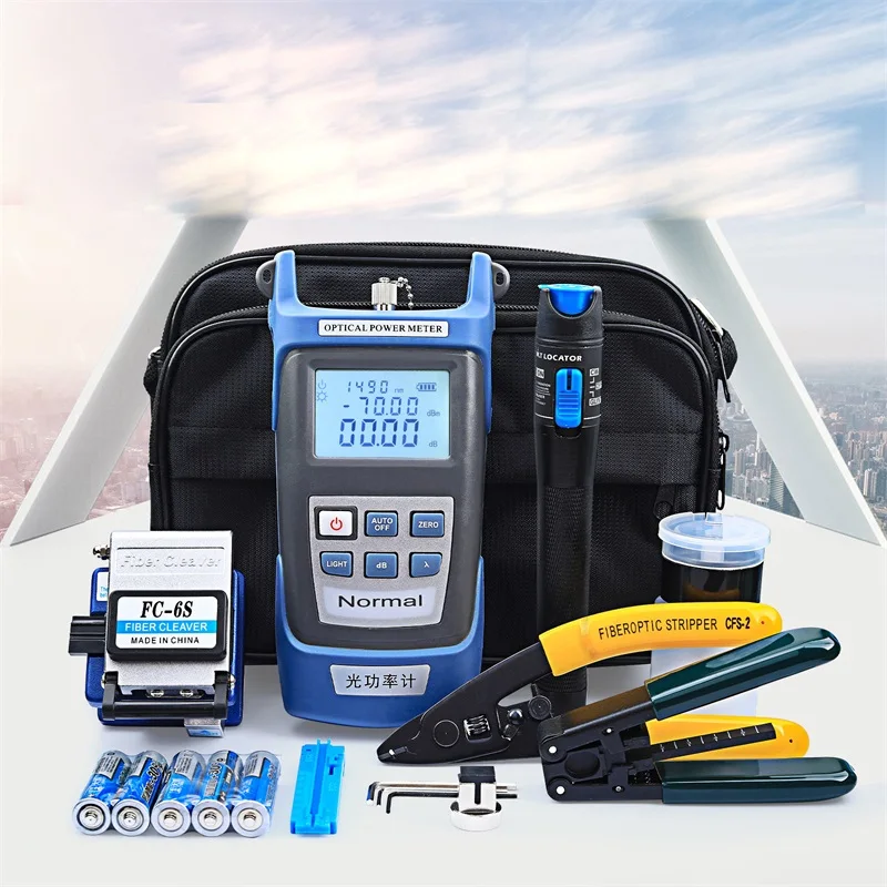fiber optic equipment of fttx fiber cleaver stripper power meter fiber optical toolkit kit ftth tool kit