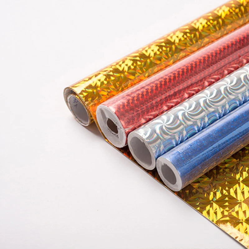 Laser Contact Paper Holographic Color Self Adhesive Film PVC Sticker Paper Roll