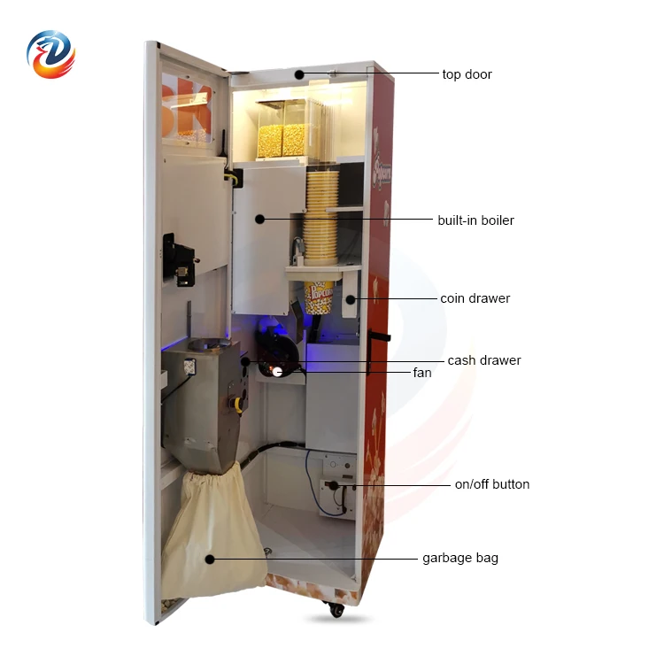 Commercial Earn Money Make Popcorn Pop Corn Robot Machine Kids Full Automatic Popcorn Vending Machines