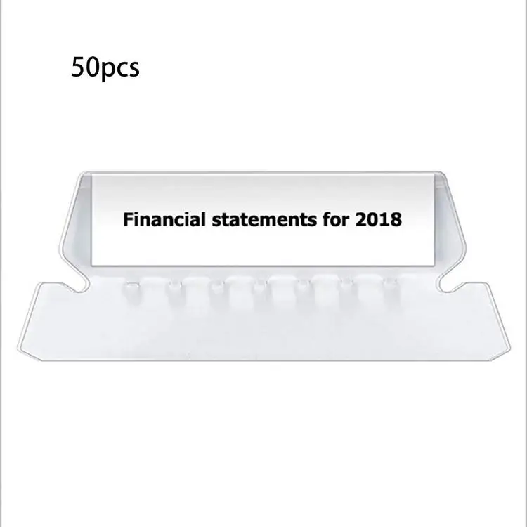 
50PCS Classification Tag PVC Hanging File Holder Index Label Strip for Organize and Distinguish Hanging Files 