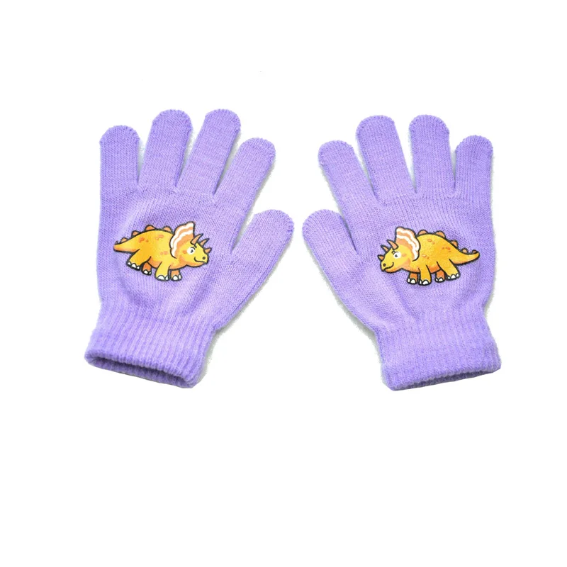 Customized Logo Winter Cheap Machine Knit Kids Glove Warm Knitted Boys Girls Magic Gloves for Student Children