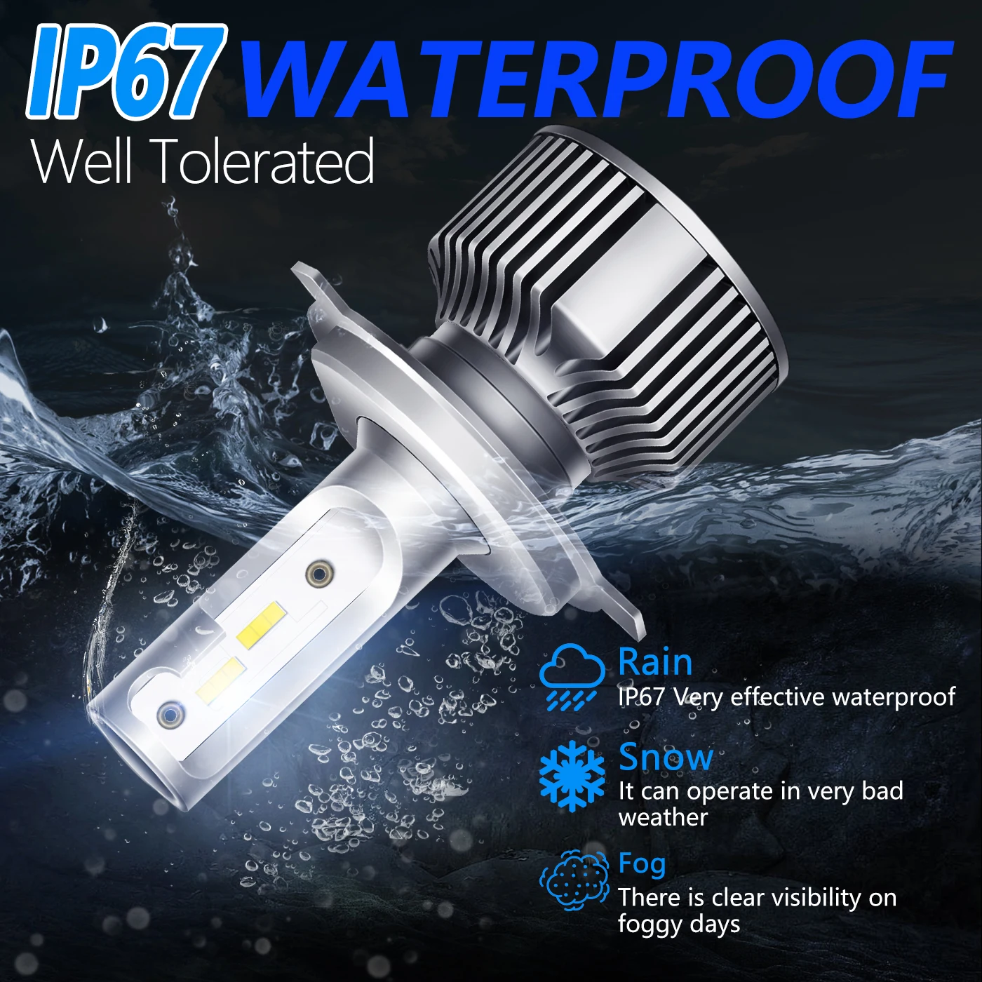 Factory Price Hot Sell H4 Led Lights A7 2 Sides 50w 10000lm 1860 Led Headlight Bulb H7 H11 Headlights