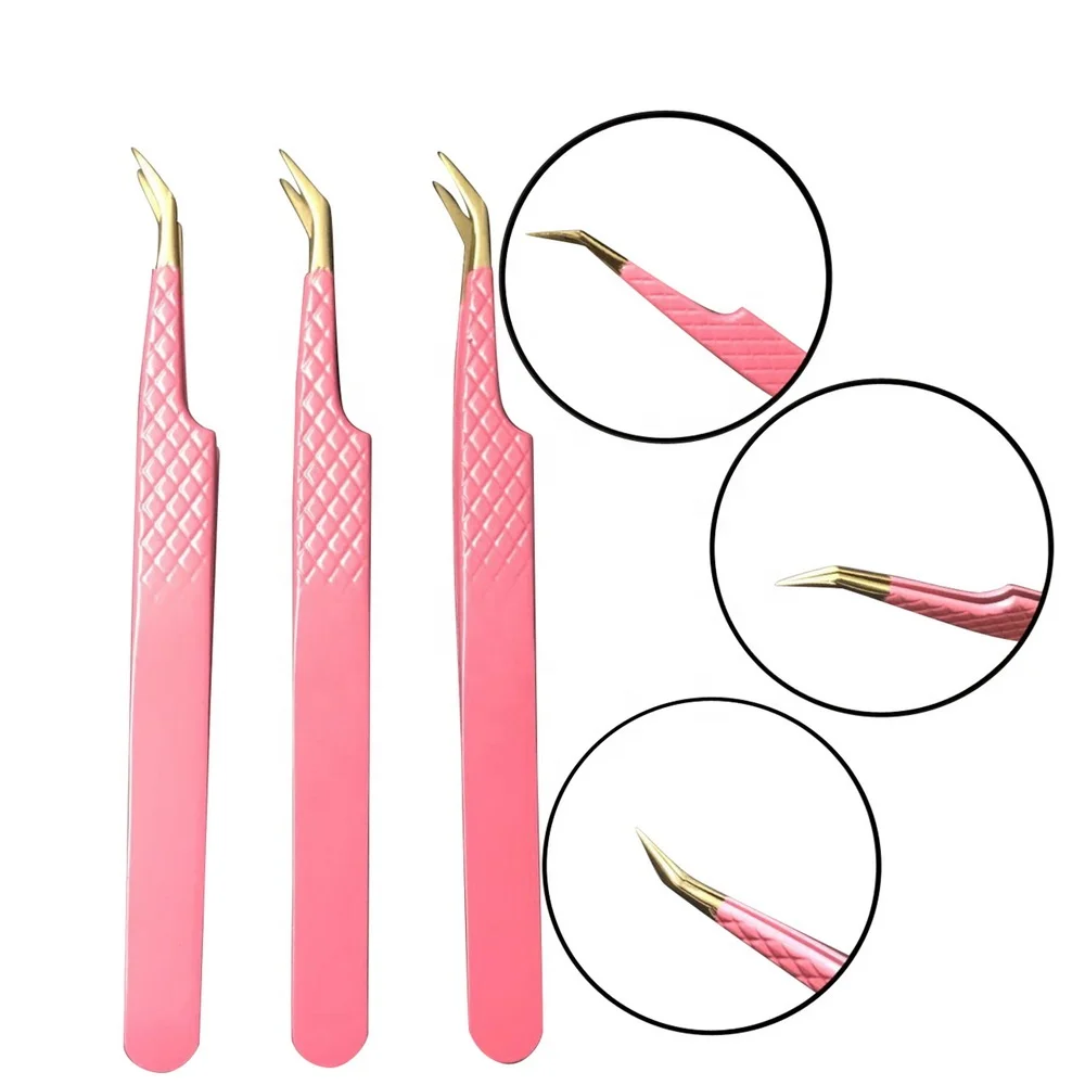 Пинцет для наращивания ресниц, набор для увеличения объема ресниц, алмазный пинцет для фирменной торговой марки Las Vetus, 90 градусов