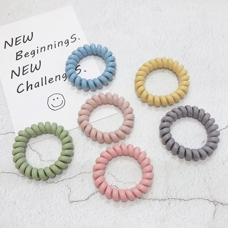 5.5cm Hot Selling Large  Mat Candy Telephone Cord Hair Band  Hair Band Elastic Band
