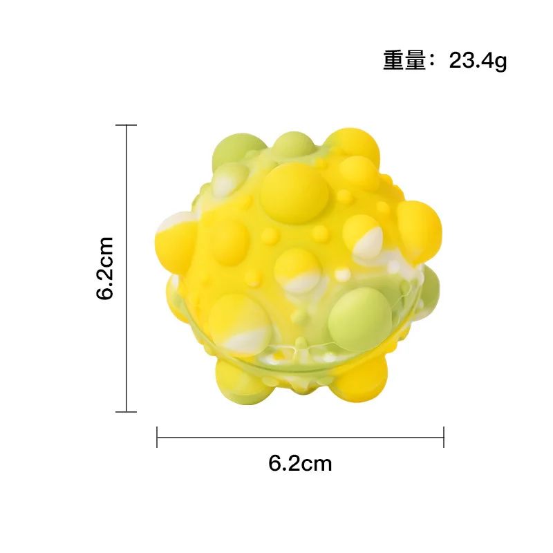 2022 Popular Silicone Anxiety Stress Relief Push Bubble Pop Sensory Rainbow Popper Mini Squishy 3D Stress Ball Fidget Toy