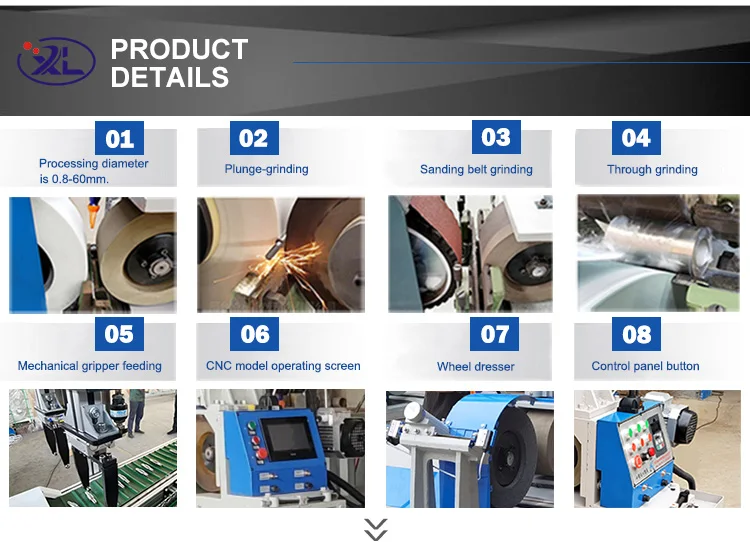 Xieli Machinery CNC precision centerless grinding machine can process and grind metal pipes and other workpiece