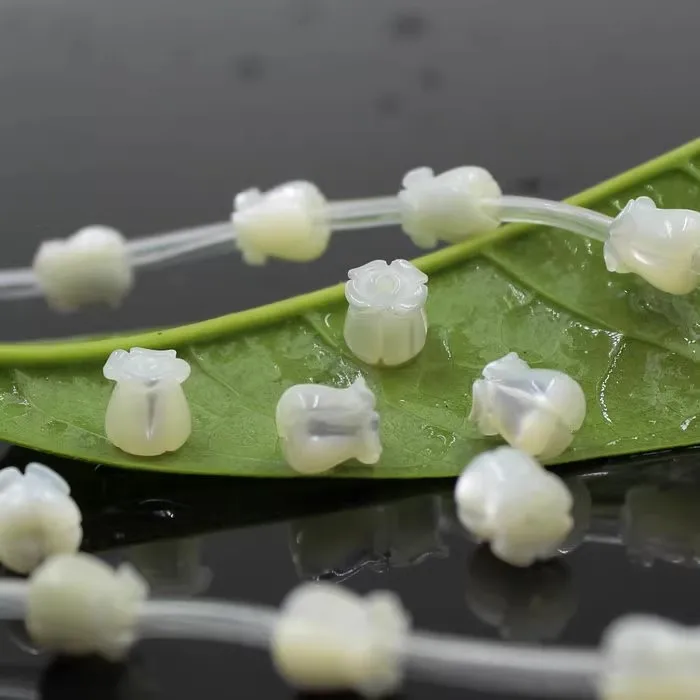 How sale natural shell crown flower beads 6mm 8mm hand carved mother of pearl bell flower for DIY Jewelry