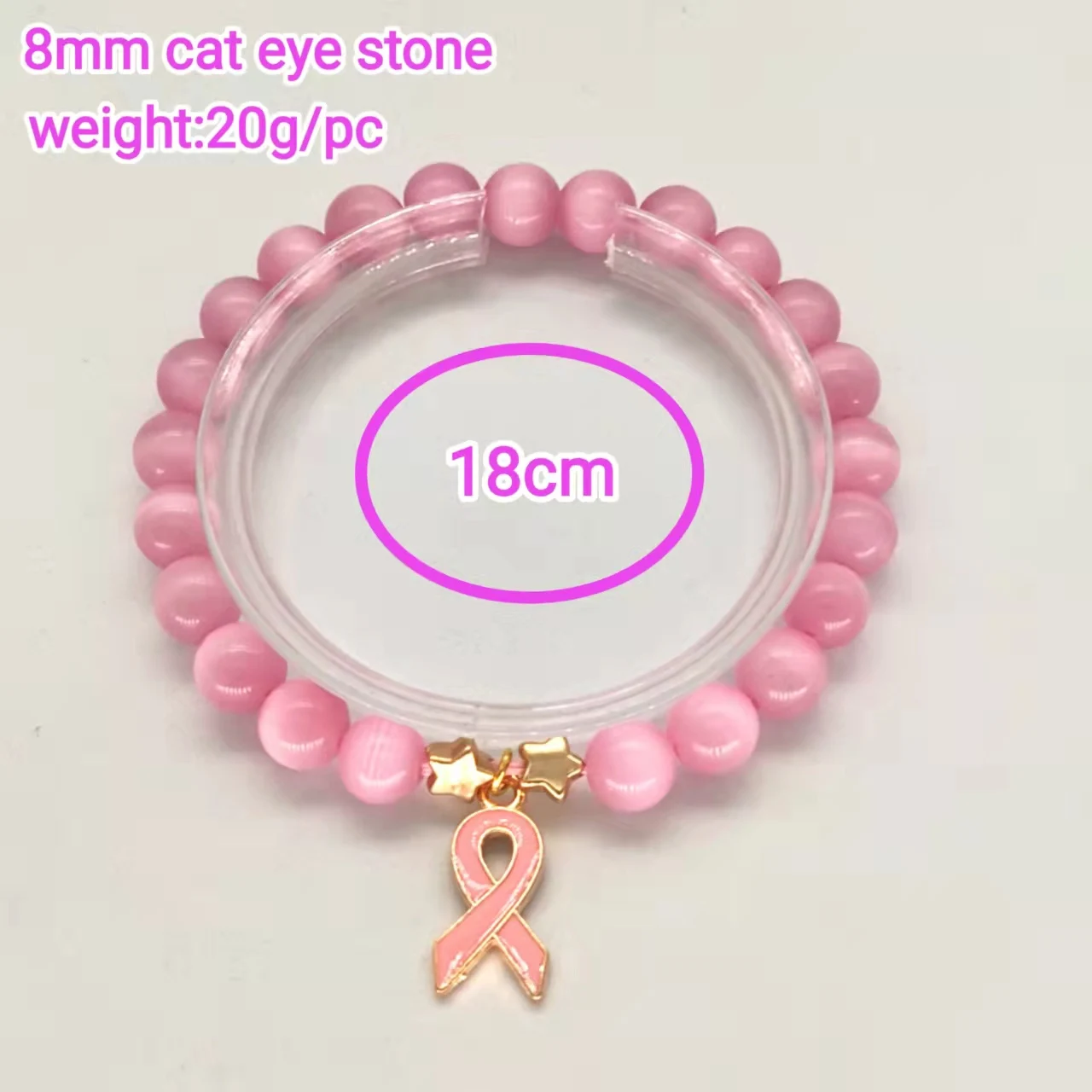 KDB8469 wholesale pink stone bracelet breast cancer awareness bracelets