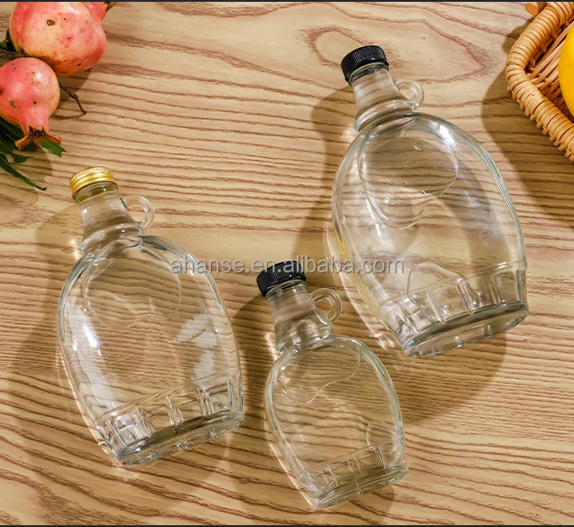 150ml 250ml 375ml 500ml food grade  maple syrup glass bottle for syrup with different cap