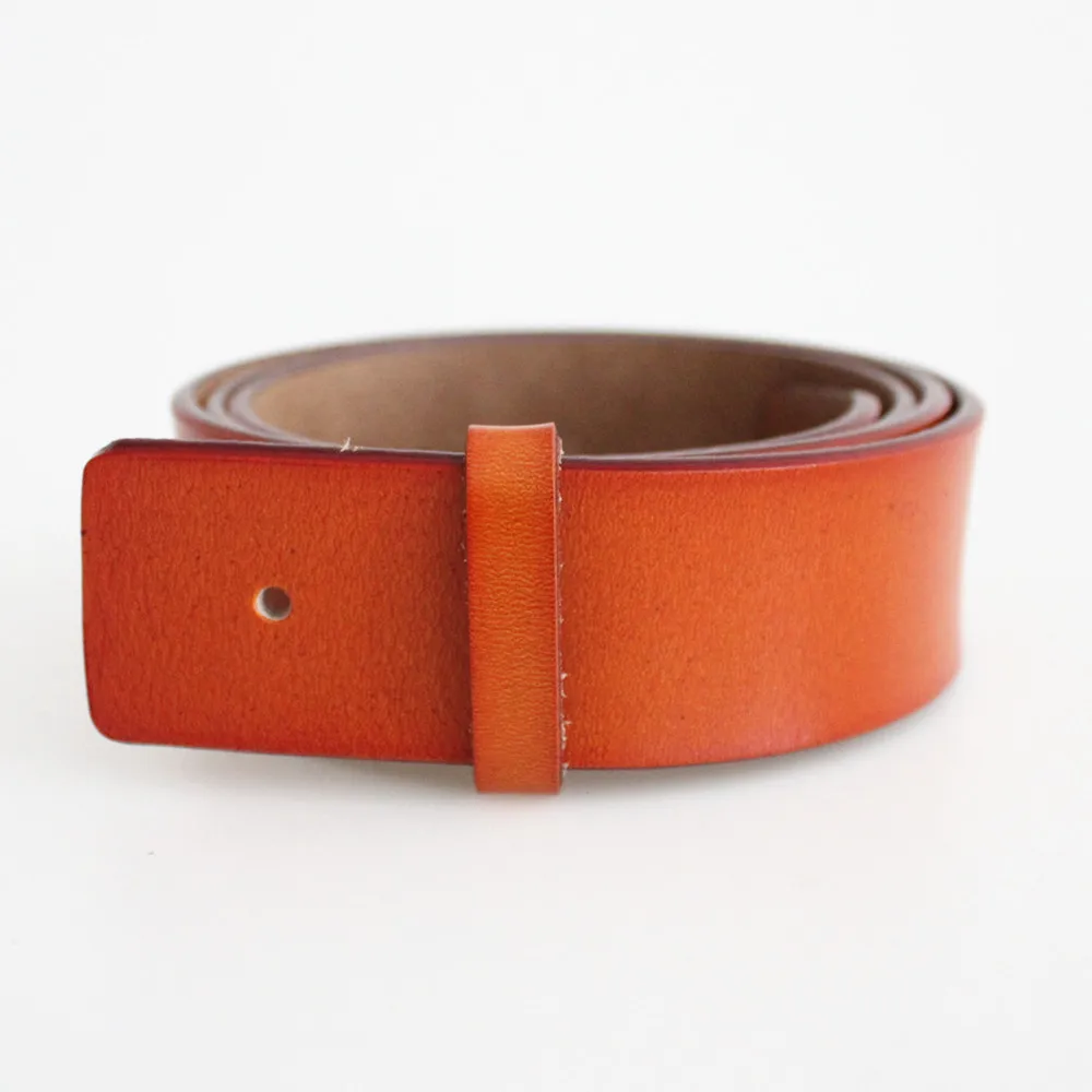 3.8cm   cowhide leather business belt for men and women  Smooth Buckle Leather Belt