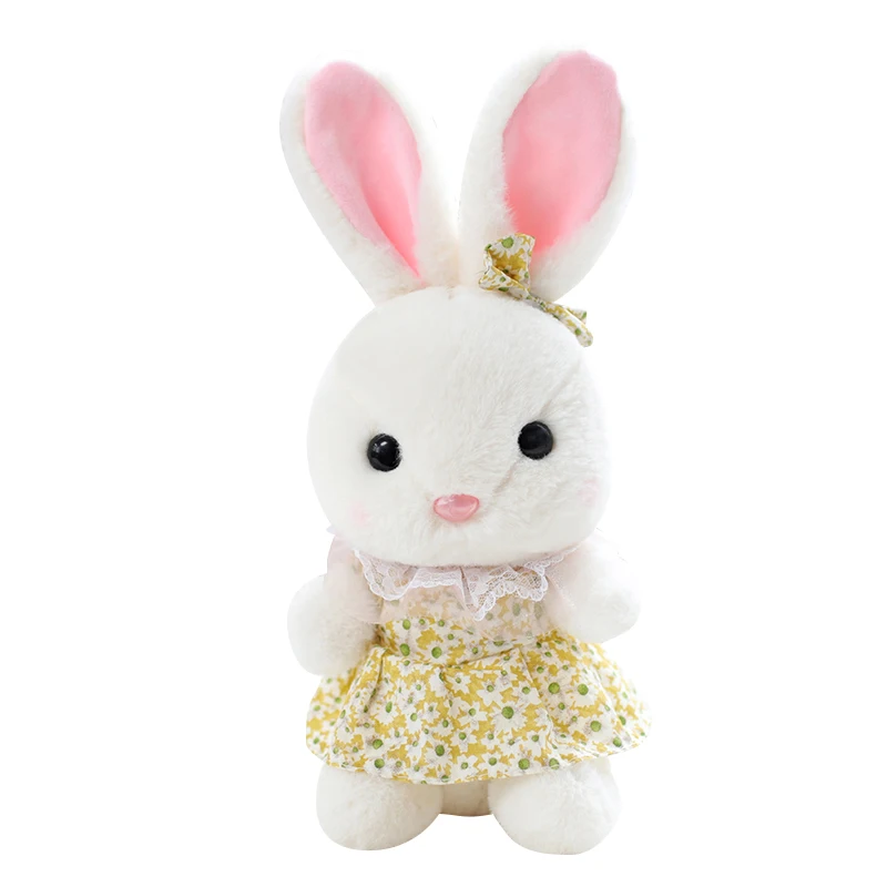 Factory Wholesale Lovely Stuffed Animal Bunny with Different Colors of Dress Soft Rabbit Plush Toys for Children