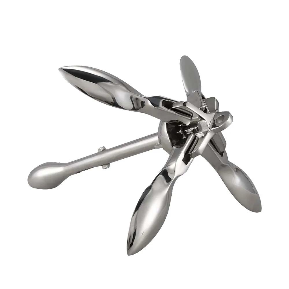 Portable Stainless Steel Folding Boat Anchor Kayak & Ship Anchor with Galvanized Marine Parts for Use Water Sports Accessories