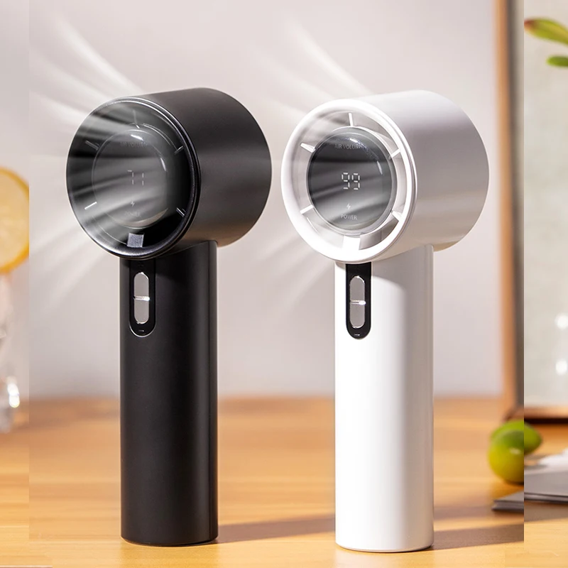 Wholesale Portable 3000mAh Intelligent Digital Display +100 Speed Control Integrated Handheld Fan For Outdoor