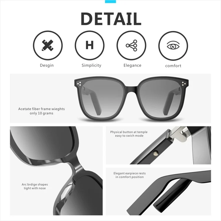 New design OEM sexy bluetooth sunglasses 2020 outdoor sports oversized eyewear wireless Directional Audio Sun glasses for unisex