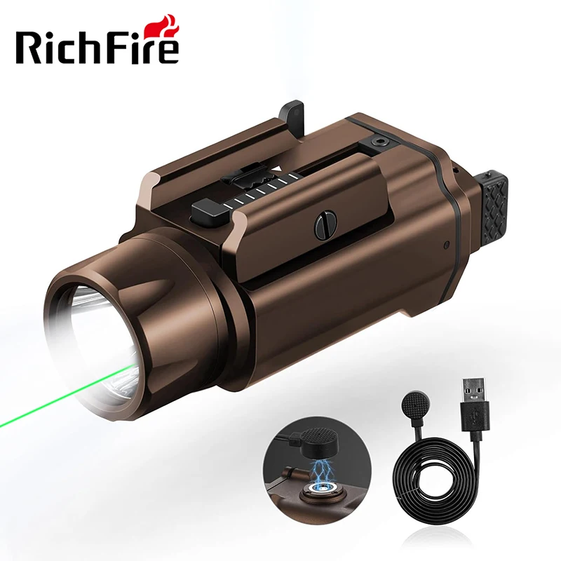 Shockproof Beams Magnetic Rechargeable Green Blue Red Beam Tactical  Laser and 1500lm LED Combo Flashlight