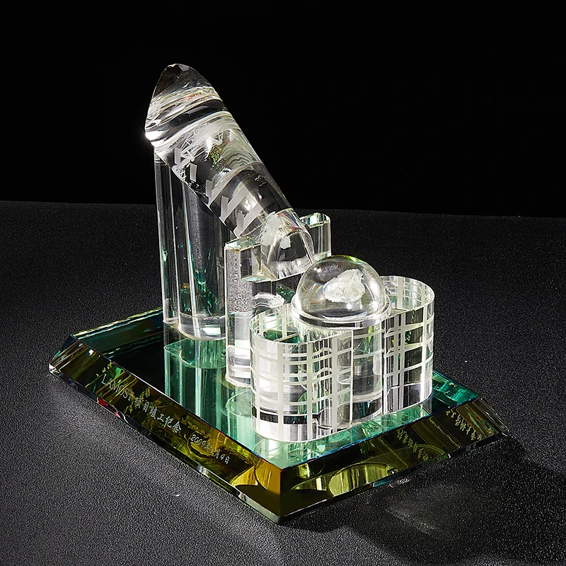 
Customized Hand Make Building Model High Quality Colorful Vivid 3D Famous Optical Glass Crystal Scale Building Model 
