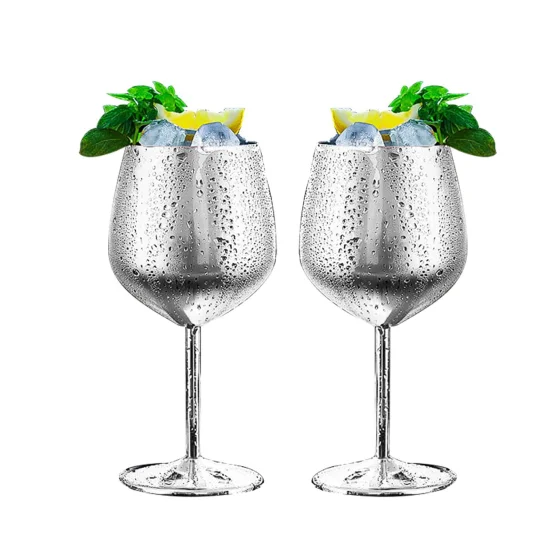 350ml Drinking Glass Stainless Steel Red Wine cup Shatterproof Wine  Champagne Goblets and Cocktail Glasses