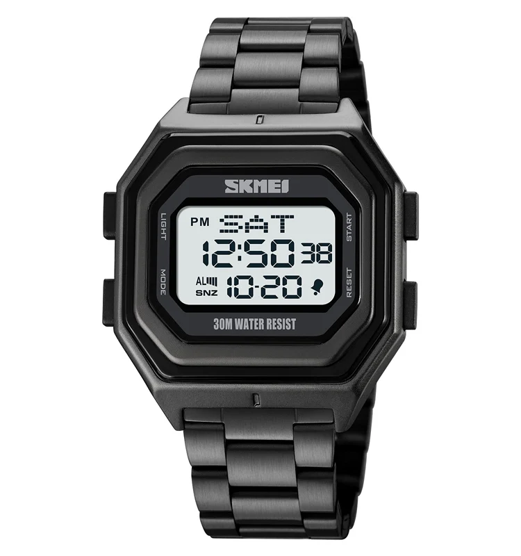 SKMEI 1875 new arrival mens digital watch luminous 3 atm water resistant stainless steel back student hand watches
