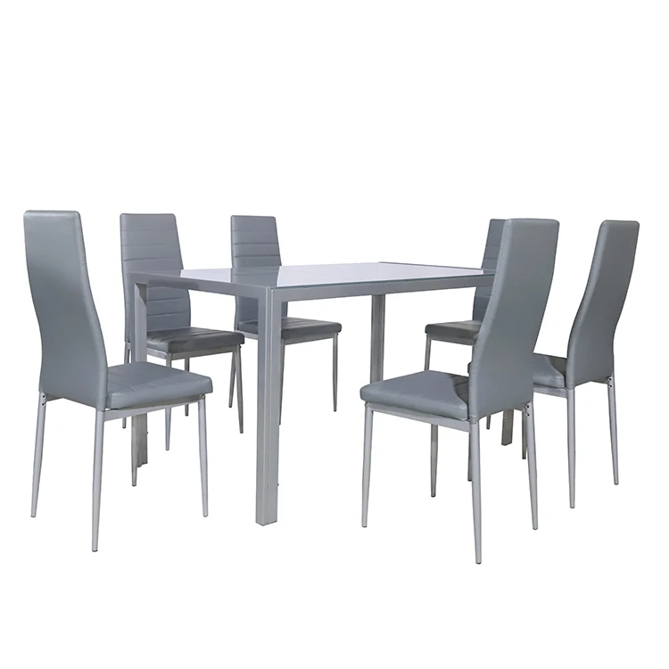 Italian Classical Style Dining Room Sets Glass Metal Dining Table Set Royal Design Dining Table Set 6 Chairs