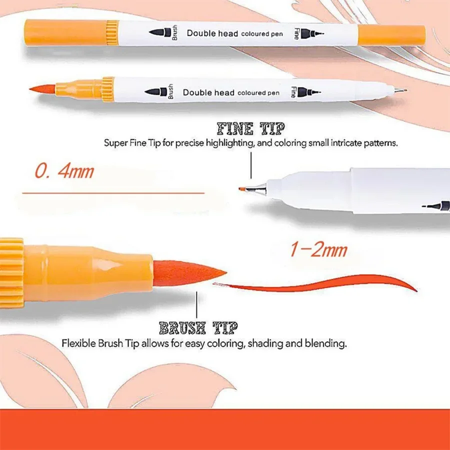 24 48 60 80 100 Colors Double-Head Washable Color Marker Set Art Supplies For Artist Korean Stationery School Supplies