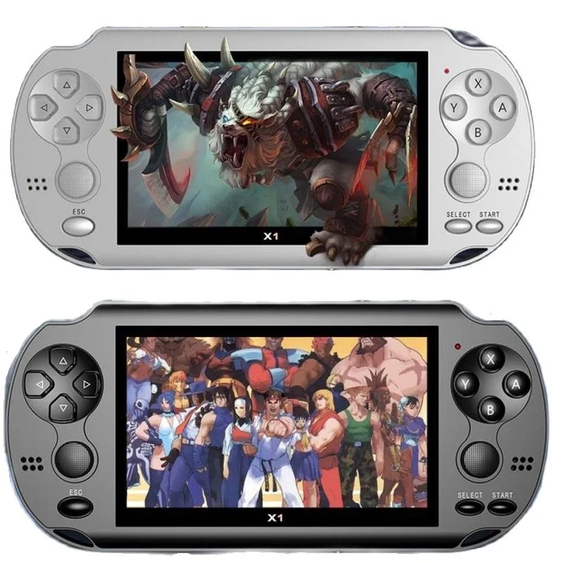 Новая портативная игровая консоль X1 10000 встроенных игр видеоигровые консоли 4 3 дюйма Классические с двойным