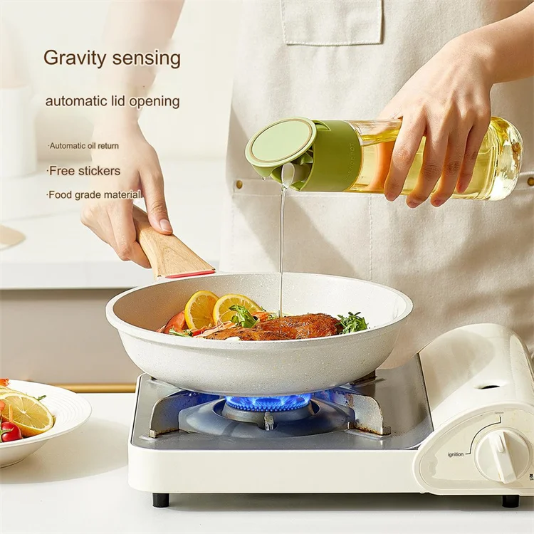 500Ml Automatic Opening and Closing Soy Vinager Cooking Oil Jar Bottle Kitchen Household Accessories