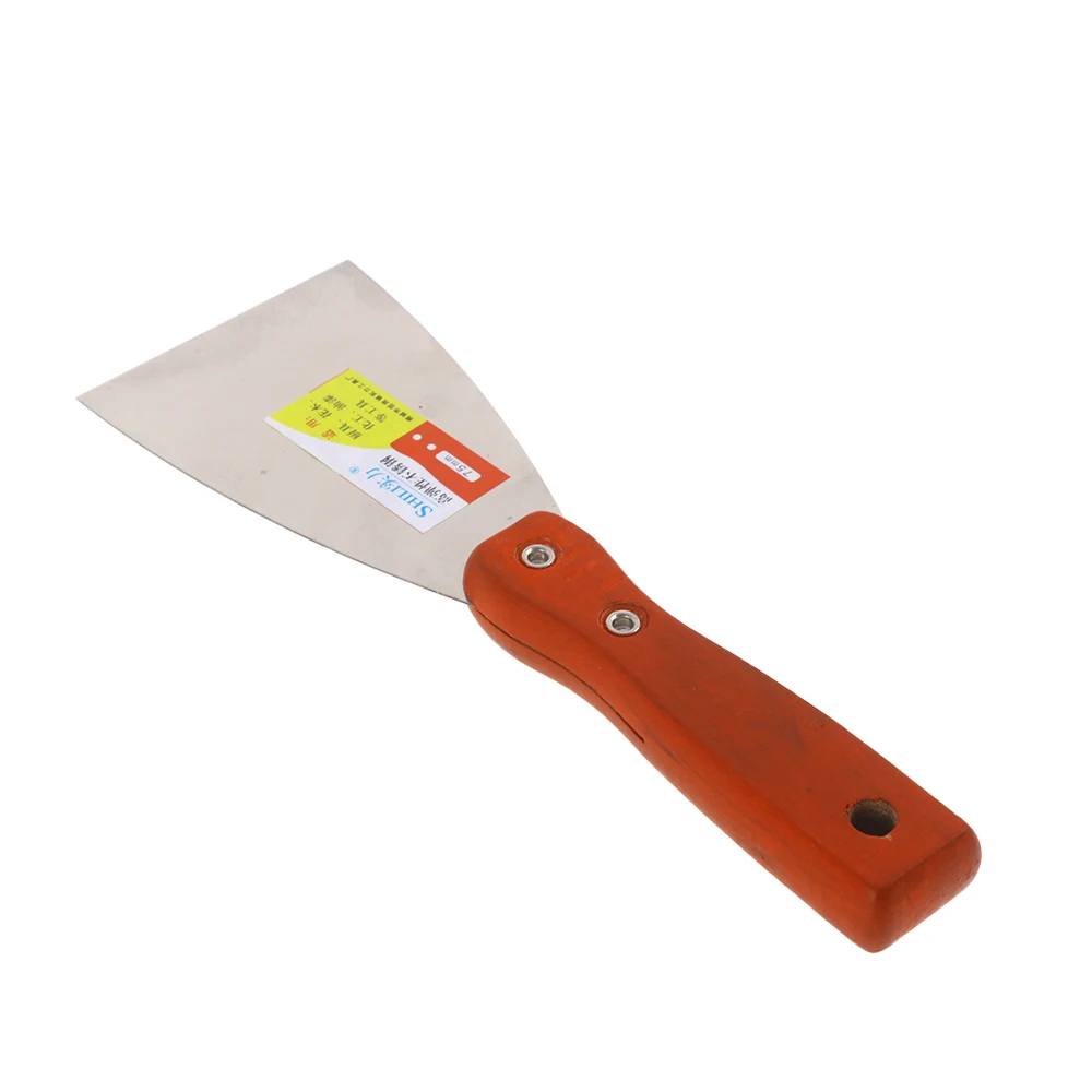 Quality hot sale long wood handle professional drywall paint scraper stainless steel putty knife