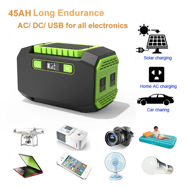 
Mobile Power Supply 45AH 1.6KG Trekking Hiking Travel Fishing Portable Power Station 5 12 110 230V Output Small Solar Generator 